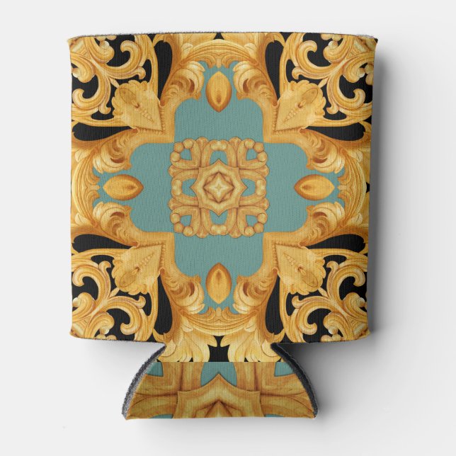 Golden Baroque Ornament 3D Elemente Dosenkühler (Vorderseite)