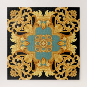 Golden Baroque Ornament 3D Elemente Puzzle