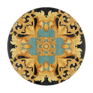 Golden Baroque Ornament 3D Elemente Schneidebrett