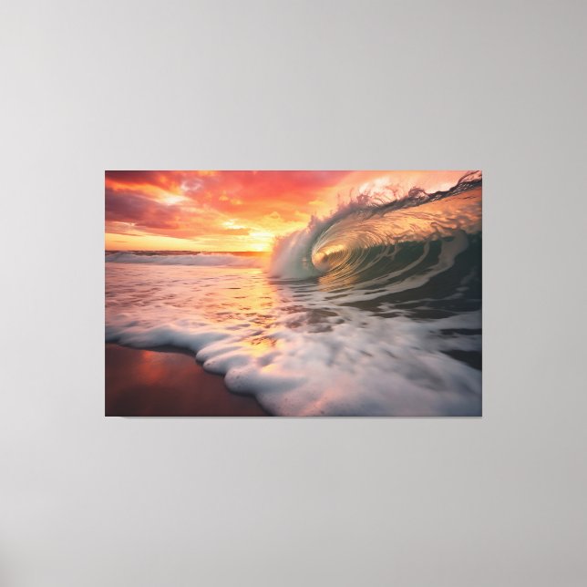 Golden Barrel Küste Fotorealistische Digitale Kuns Leinwanddruck (Vorderseite)