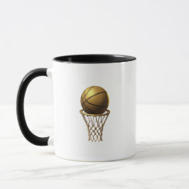 Golden Basketball & Hoop Design Tasse