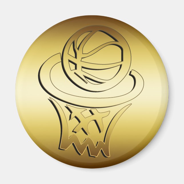 GOLDEN BASKETBALL HOOP MAGNET (Vorne)
