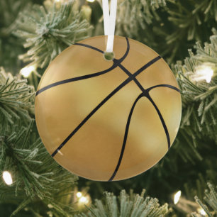 Golden Basketball Ornament Aus Glas
