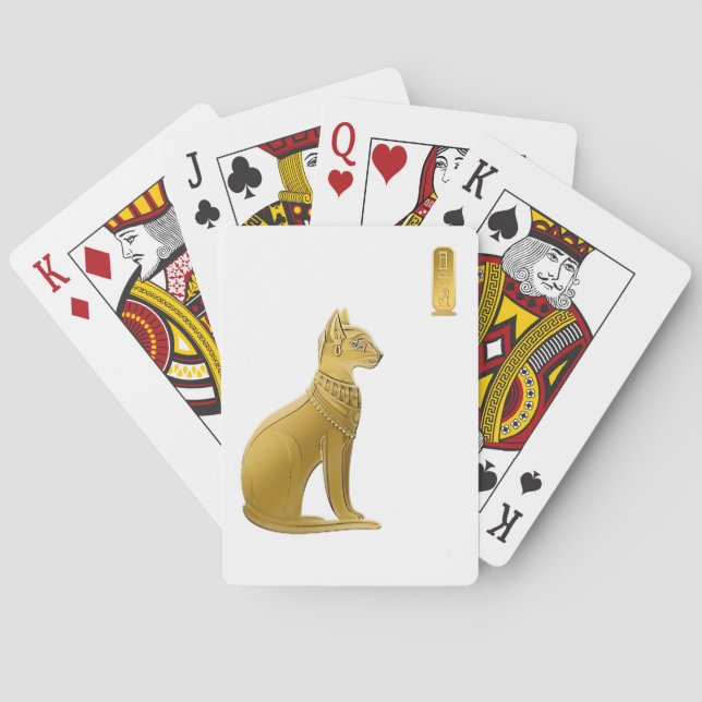 Golden Bastet - Ägyptische Katze-Schutzgöttin Spielkarten (Rückseite)