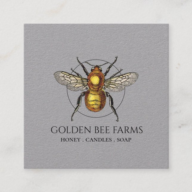 Golden Bears Farms Honey Products Kraft Quadratische Visitenkarte (Vorderseite)