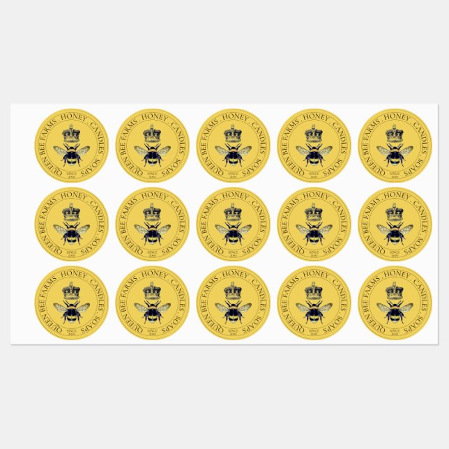 Golden Bee and Crown Products Etiketten (Blatt)