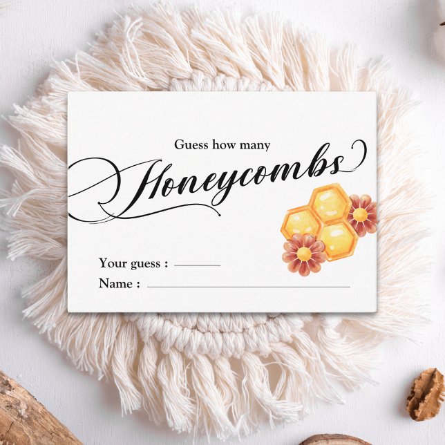 Golden Bee Baby Shower rät wie viele Honeycombs Begleitkarte (Von Creator hochgeladen)