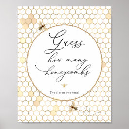 Golden Bee Guess Wie viele Honeycombs signieren Poster