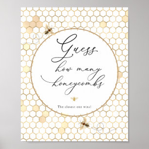Golden Bee Guess Wie viele Honeycombs signieren Poster