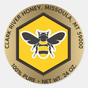 Golden Bee Honey Runder Sticker