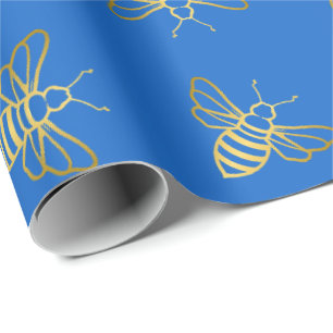 Golden Bee Pattern Geschenkpapier