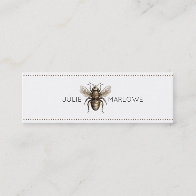 Golden Bee Skinny Calling Card Mini Visitenkarte (Vorderseite)