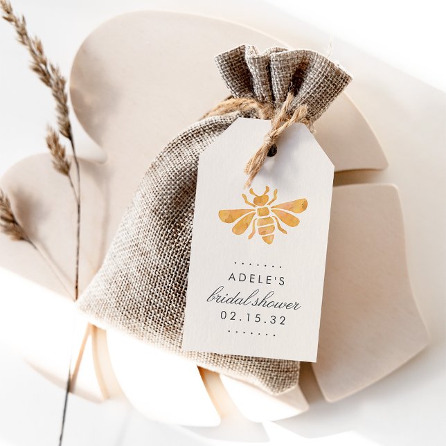 Golden Bee Watercolor Brautparty Gefallen Geschenkanhänger (Von Creator hochgeladen)