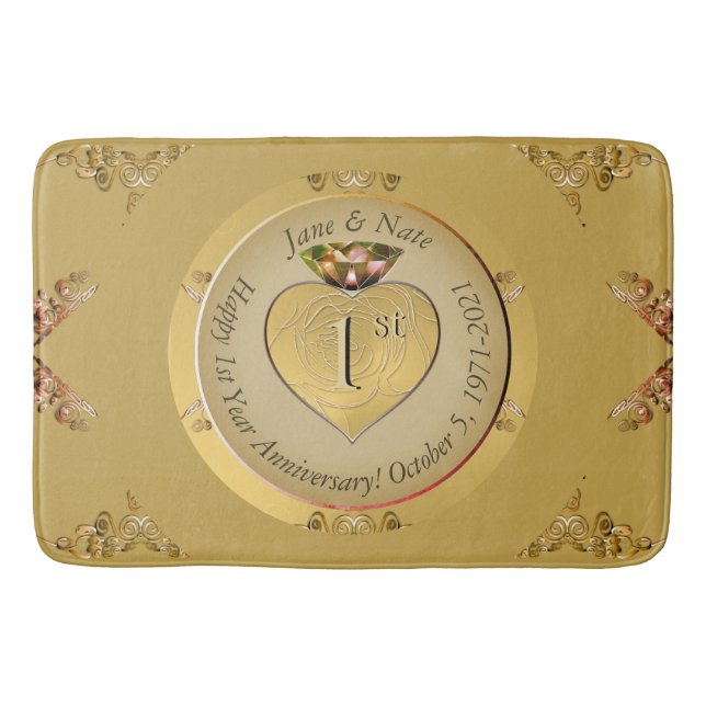 Golden bei der Hochzeit zum 1./50. Badematte (Vorderseite)