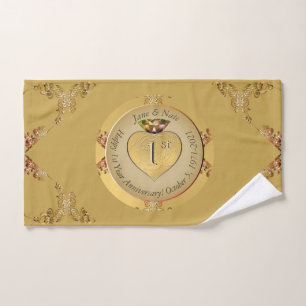 Golden bei der Hochzeit zum 1./50. Badhandtuch Set