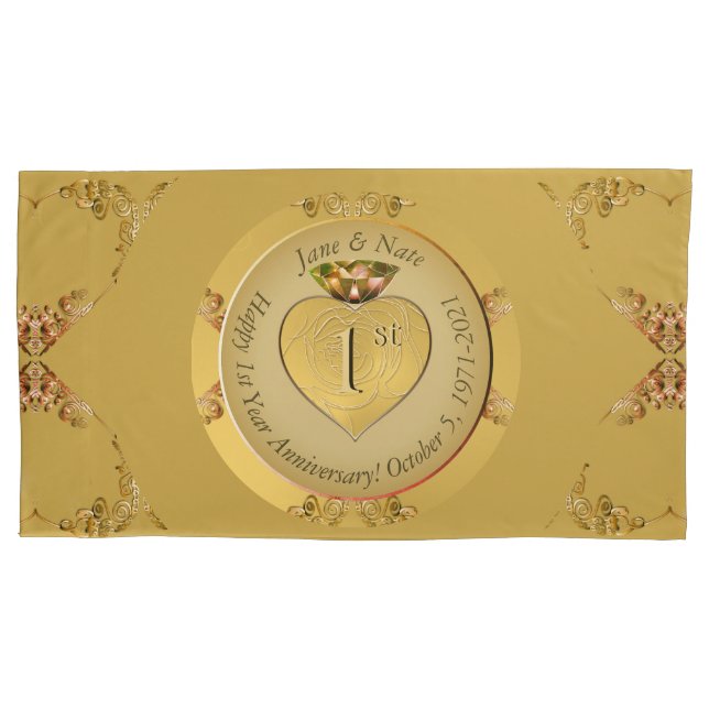 Golden bei der Hochzeit zum 1./50. Kissenbezug (Vorderseite-Links)