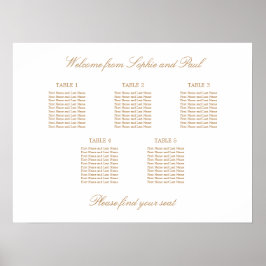 Golden Beige 5 Tischdecken Hochzeitskarte Poster