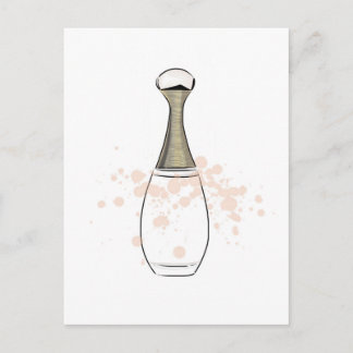 Golden beige Parfüm Flasche Postkarte