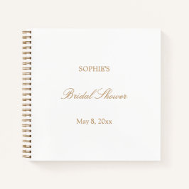 Golden Beige Script Brautparty Gästebuch Notizbuch
