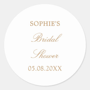 Golden Beige Script-Brautparty Runder Aufkleber