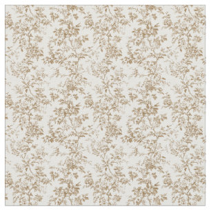Golden Beige Toile mit Rose und Folies Stoff