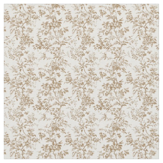 Golden Beige Toile mit Rose und Folies Stoff (Nahaufnahme)
