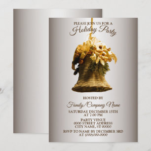 Golden Bell Yellow Blumen Holidays Party Einladung