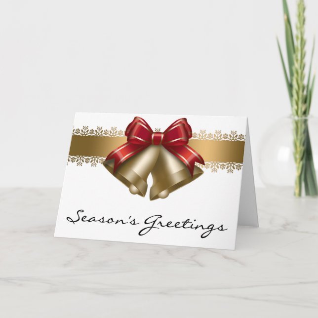 Golden Bells D2 Weihnachtskarte Feiertagskarte (Vorderseite)