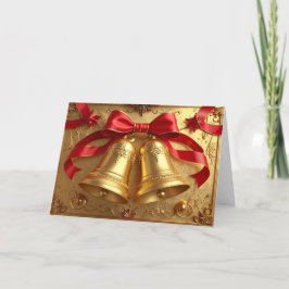 Golden Bells Holiday Card Karte
