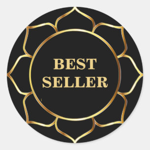 Golden Best Seller Lotus Blume Runder Aufkleber