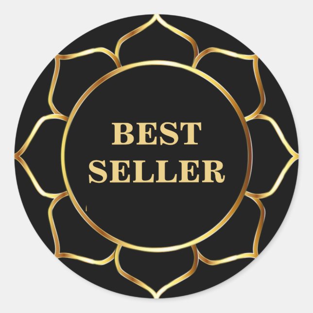 Golden Best Seller Lotus Blume Runder Aufkleber (Vorderseite)