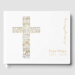 Golden Bible Verses von John 14 Memory Guest Book Gästebuch