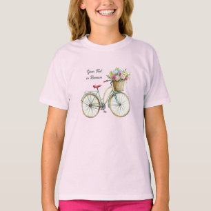 Golden Bicycle mit Blume Basket Vintag T-Shirt