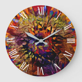 Golden Big Sun Sonnenblumen Große Wanduhr