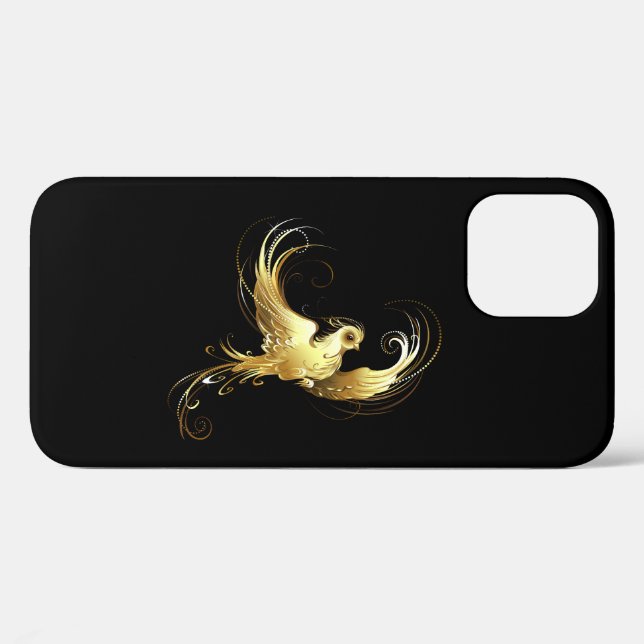 Golden Bird im schwarzen Hintergrund Case-Mate iPhone Hülle (Rückseite (Horizontal))
