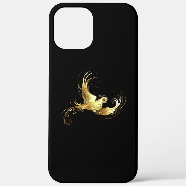 Golden Bird im schwarzen Hintergrund Case-Mate iPhone Hülle (Rückseite)