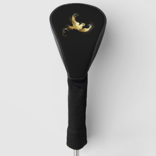 Golden Bird im schwarzen Hintergrund Golf Headcover