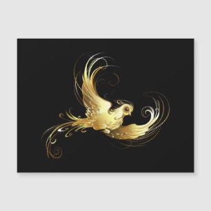 Golden Bird im schwarzen Hintergrund Magnetkarte