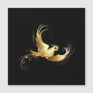 Golden Bird im schwarzen Hintergrund Magnetkarte