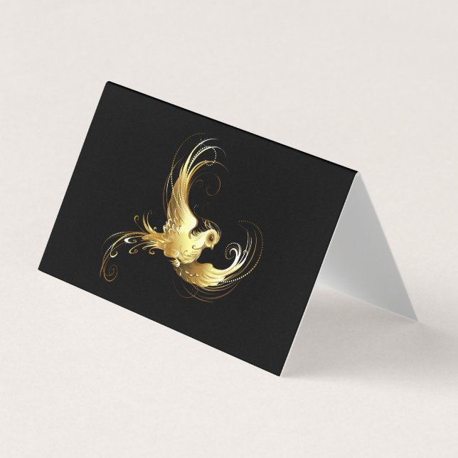 Golden Bird im schwarzen Hintergrund Visitenkarten (Vorderseite)