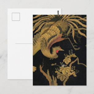Golden Bird Japanische Klassik Antike Postkarte