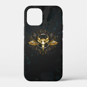 Golden Bird Skull auf schwarzem Hintergrund Case-Mate iPhone Hülle