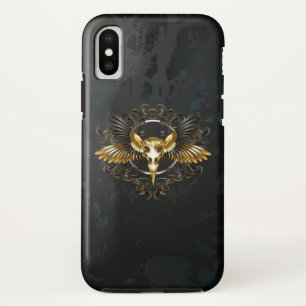 Golden Bird Skull auf schwarzem Hintergrund Case-Mate iPhone Hülle