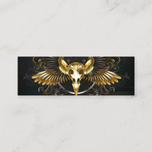 Golden Bird Skull auf schwarzem Hintergrund Treuekarte