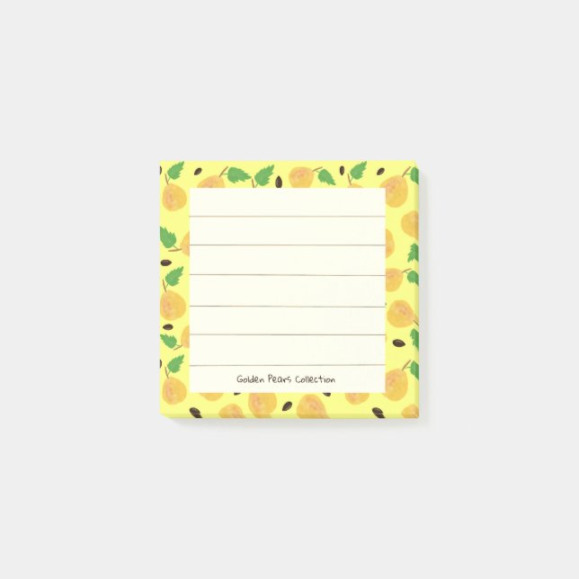 Golden Birnen Kollektion Gelb Hell Post-it Klebezettel (Vorderseite)