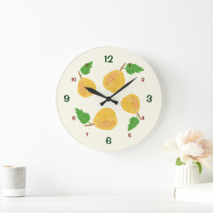 Golden Birnen Kollektion Große Wanduhr