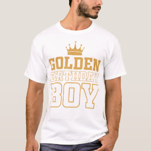 Golden Birthday Boys Geburtstagsparty Dekoration B T-Shirt