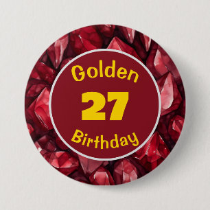Golden Birthday Juli Birthstone Custom Button