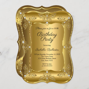 Golden Birthday Party Gold Elite Diamond Einladung