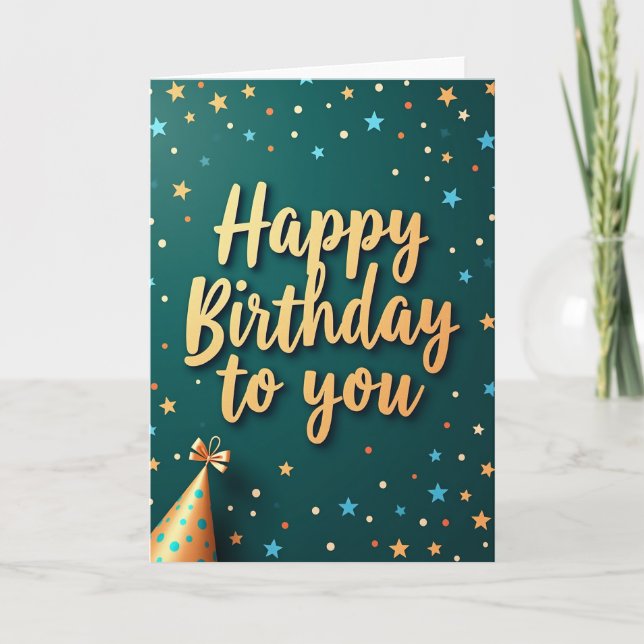 Golden Birthday Skript Karte (Vorderseite)